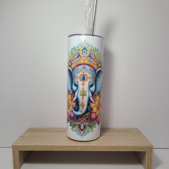 Lord Ganesha 20 oz Zen Tumbler | Sublimated by Scott Heil of The Crowing Hen - Picture 6 of 6